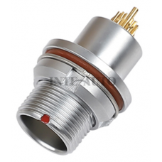 INT-MEG B series fixed receptacle, nut fix, watertight and vacuum-tight (back panel mounted)